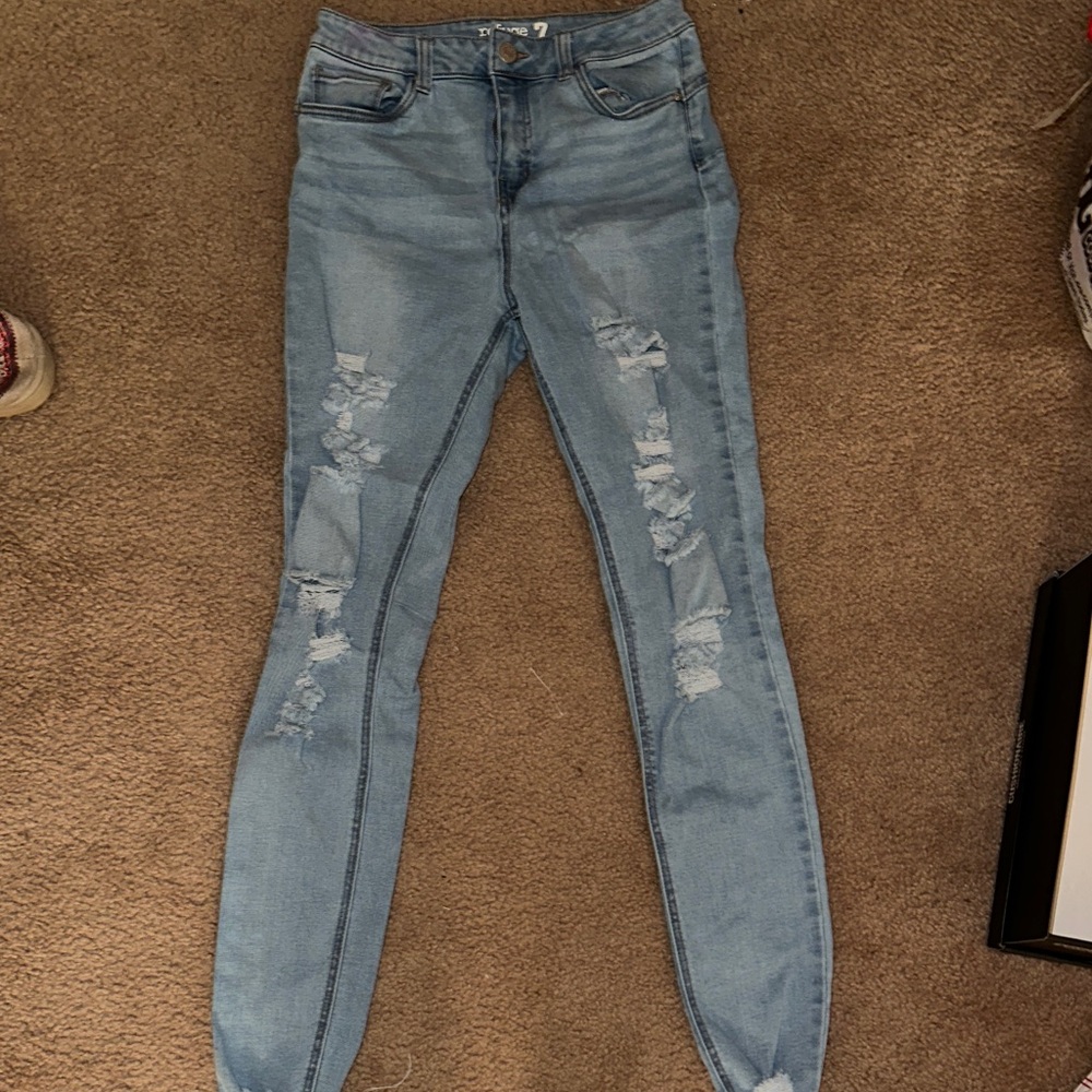 Refuge Light Blue Distressed Skinny Jeans